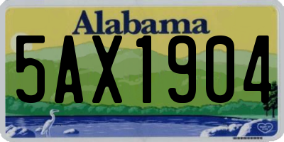 AL license plate 5AX1904