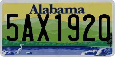 AL license plate 5AX1920
