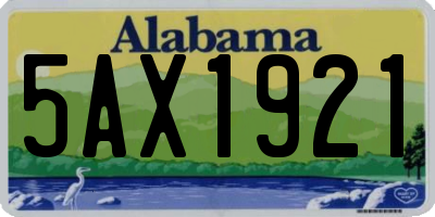 AL license plate 5AX1921
