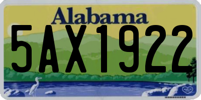 AL license plate 5AX1922