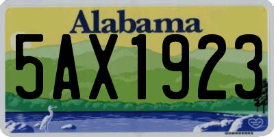 AL license plate 5AX1923