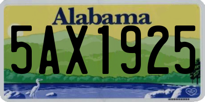 AL license plate 5AX1925