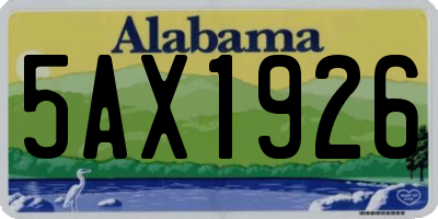 AL license plate 5AX1926