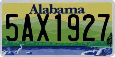 AL license plate 5AX1927