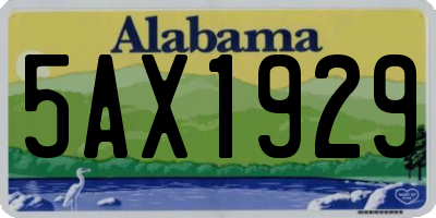 AL license plate 5AX1929