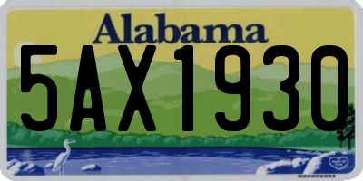AL license plate 5AX1930