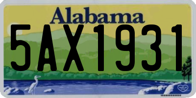 AL license plate 5AX1931