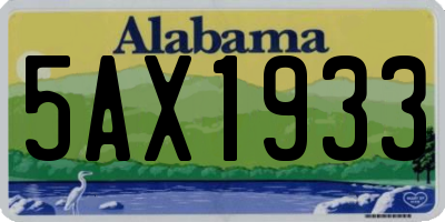 AL license plate 5AX1933