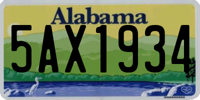 AL license plate 5AX1934