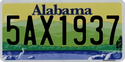 AL license plate 5AX1937