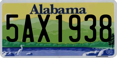 AL license plate 5AX1938