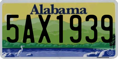 AL license plate 5AX1939