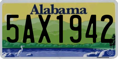 AL license plate 5AX1942