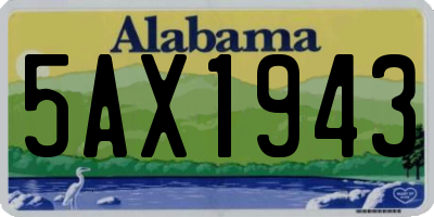 AL license plate 5AX1943