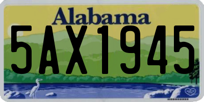AL license plate 5AX1945