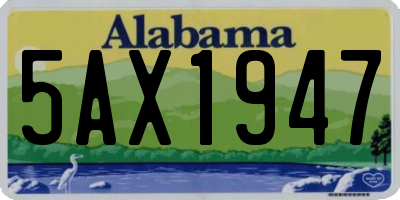 AL license plate 5AX1947