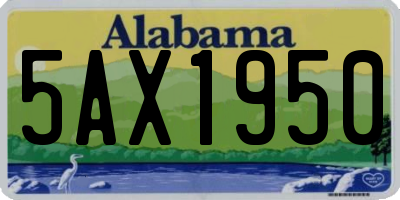 AL license plate 5AX1950