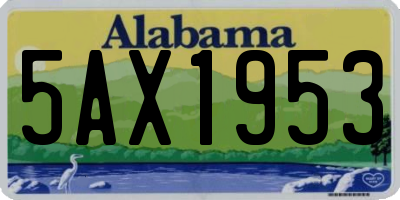 AL license plate 5AX1953