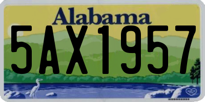 AL license plate 5AX1957