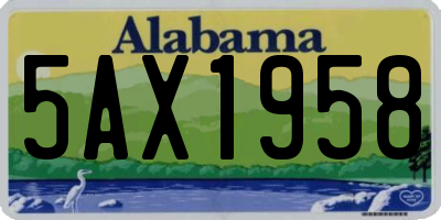 AL license plate 5AX1958