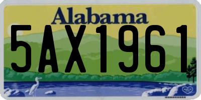 AL license plate 5AX1961