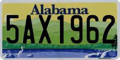 AL license plate 5AX1962
