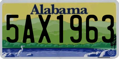 AL license plate 5AX1963