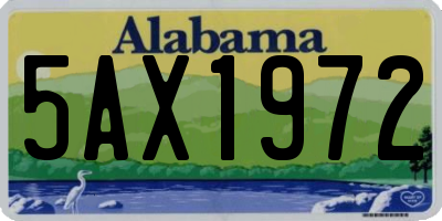 AL license plate 5AX1972