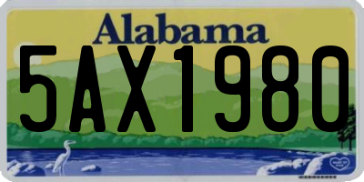 AL license plate 5AX1980