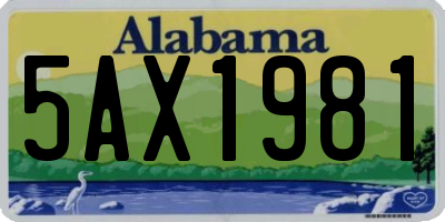 AL license plate 5AX1981