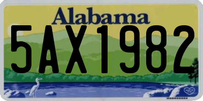 AL license plate 5AX1982