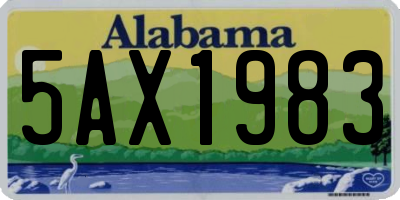 AL license plate 5AX1983