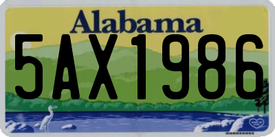 AL license plate 5AX1986