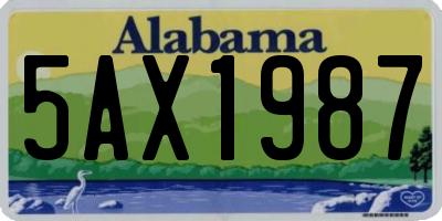 AL license plate 5AX1987