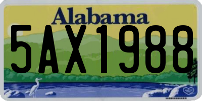 AL license plate 5AX1988