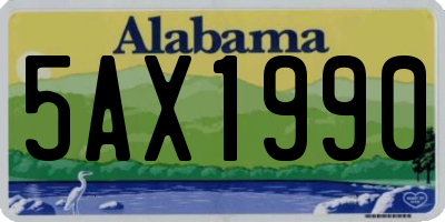 AL license plate 5AX1990
