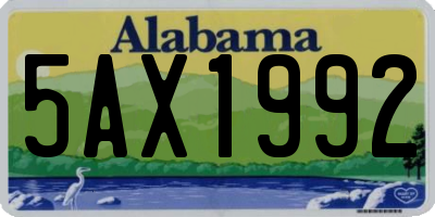 AL license plate 5AX1992