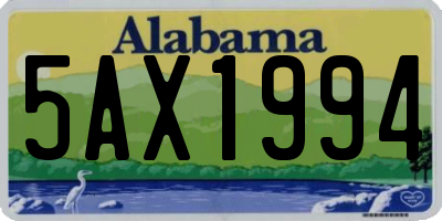 AL license plate 5AX1994