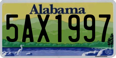 AL license plate 5AX1997