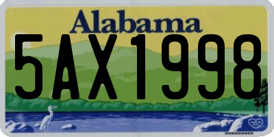 AL license plate 5AX1998