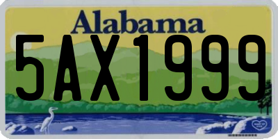 AL license plate 5AX1999