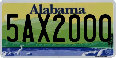 AL license plate 5AX2000