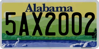 AL license plate 5AX2002