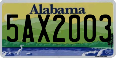 AL license plate 5AX2003