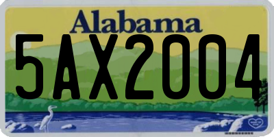 AL license plate 5AX2004