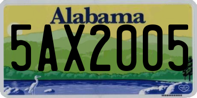 AL license plate 5AX2005