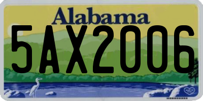 AL license plate 5AX2006