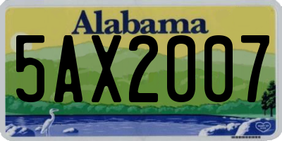 AL license plate 5AX2007