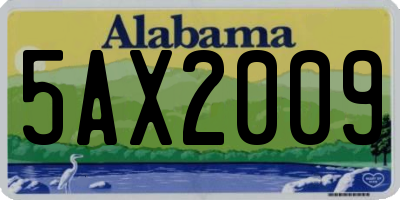 AL license plate 5AX2009