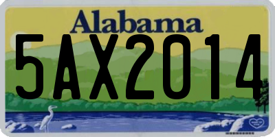 AL license plate 5AX2014